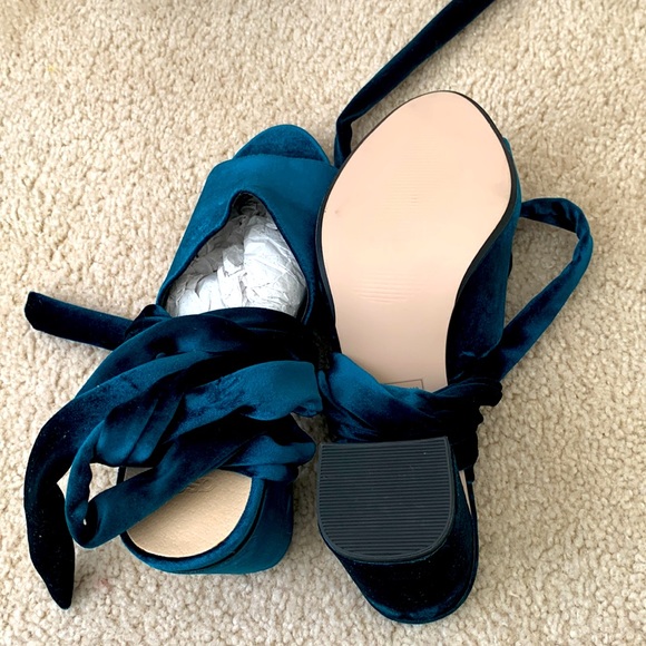 Aqua suede 3in thick heels from ASOS, new but without a box - Picture 4 of 4